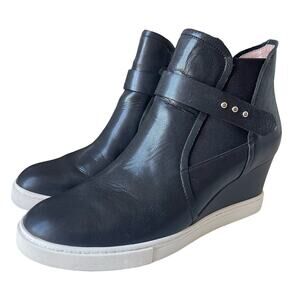 Linea Pablo Black Wedge Boots 7